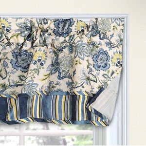 Waverly Navarra Farmhouse Scalloped Valance Rod Pocket Window Curtain 52x16